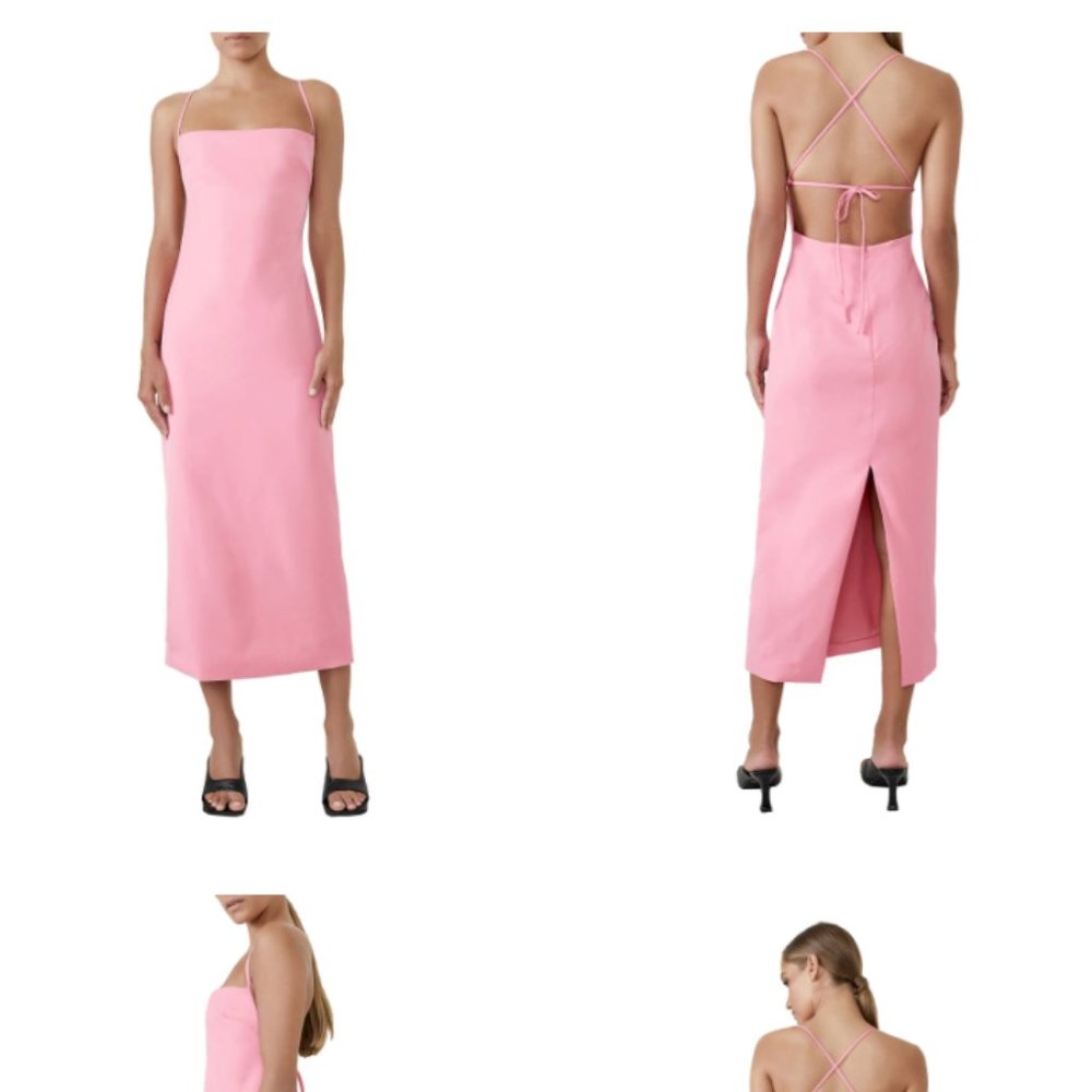Bardot Jillian Square Neck Pink Dress - 8